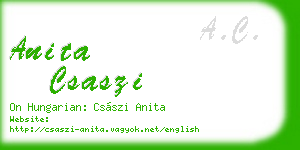 anita csaszi business card
